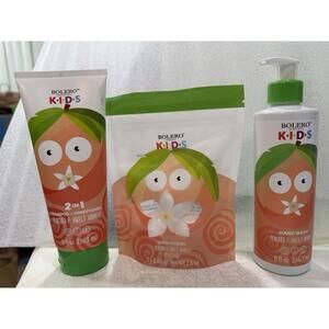 Bolero Kids Peaches & Vanilla and Raspberry Body Wash with Bath Fizzers